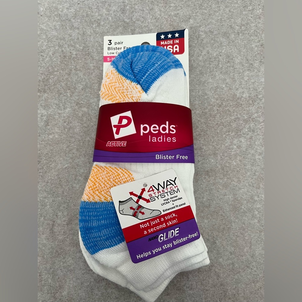 Peds Active Blister Free Low Cut Socks Fits Women ‘s Shoe Size 5-10